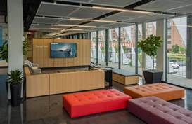 The interior floor at Google Fiber shows off the highly polished RENEW WS.
